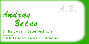 andras beles business card